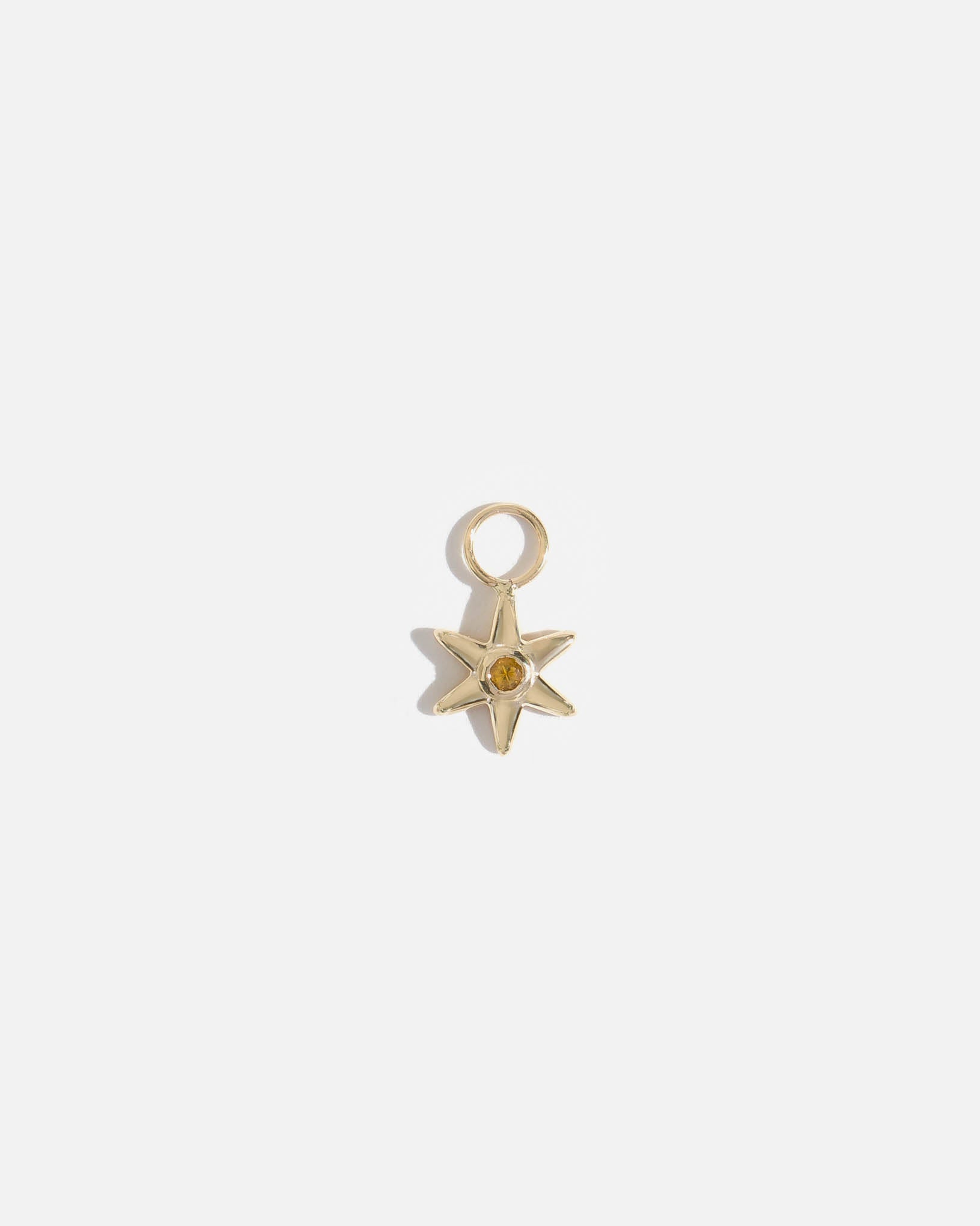Star Charm for Hoops in Gold with Brazilian Citrine