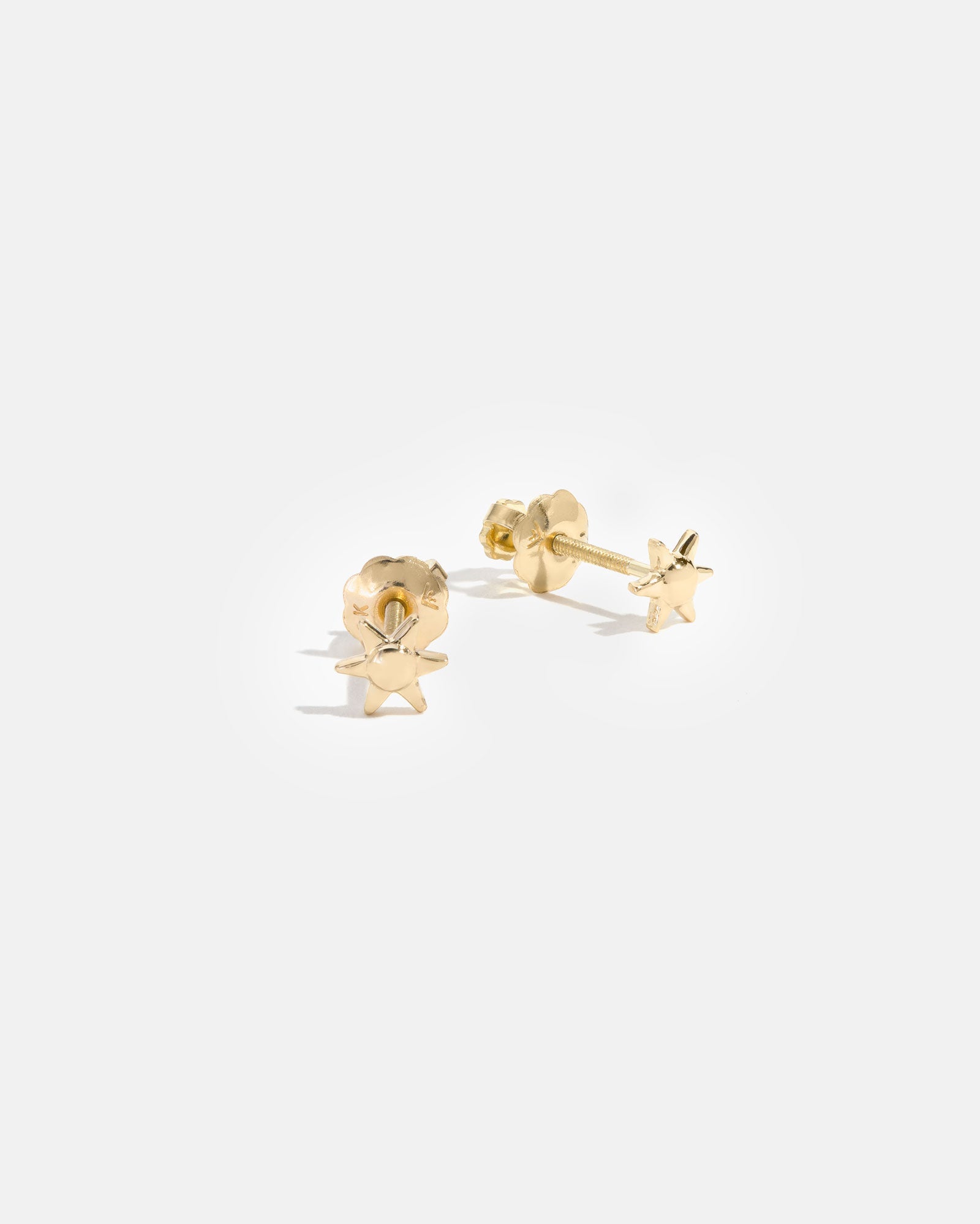 Mini Star Earrings in 14k Yellow Gold for Children