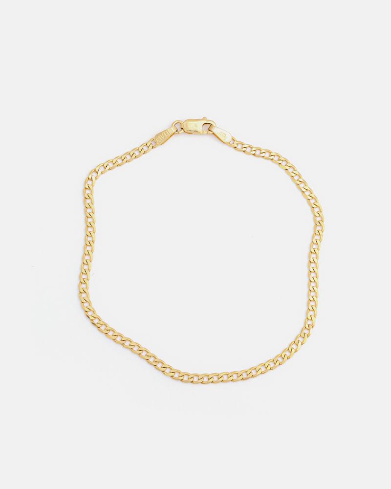 Thin Curb Bracelet in 10K Yellow Gold