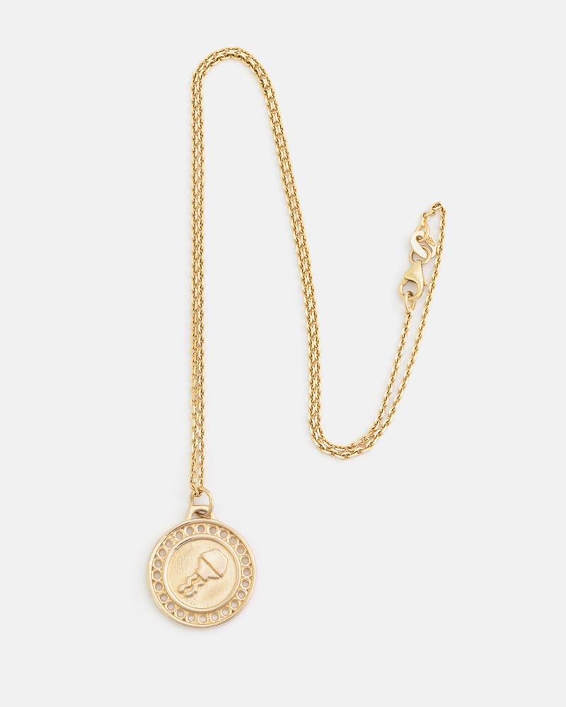 Zodiac Aquarius Necklace in Yellow Gold