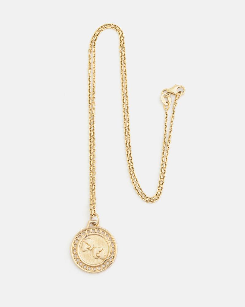 Zodiac Gemini Necklace in Yellow Gold