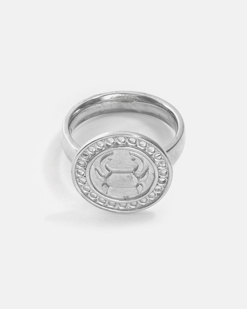 Zodiac Cancer Ring in Silver
