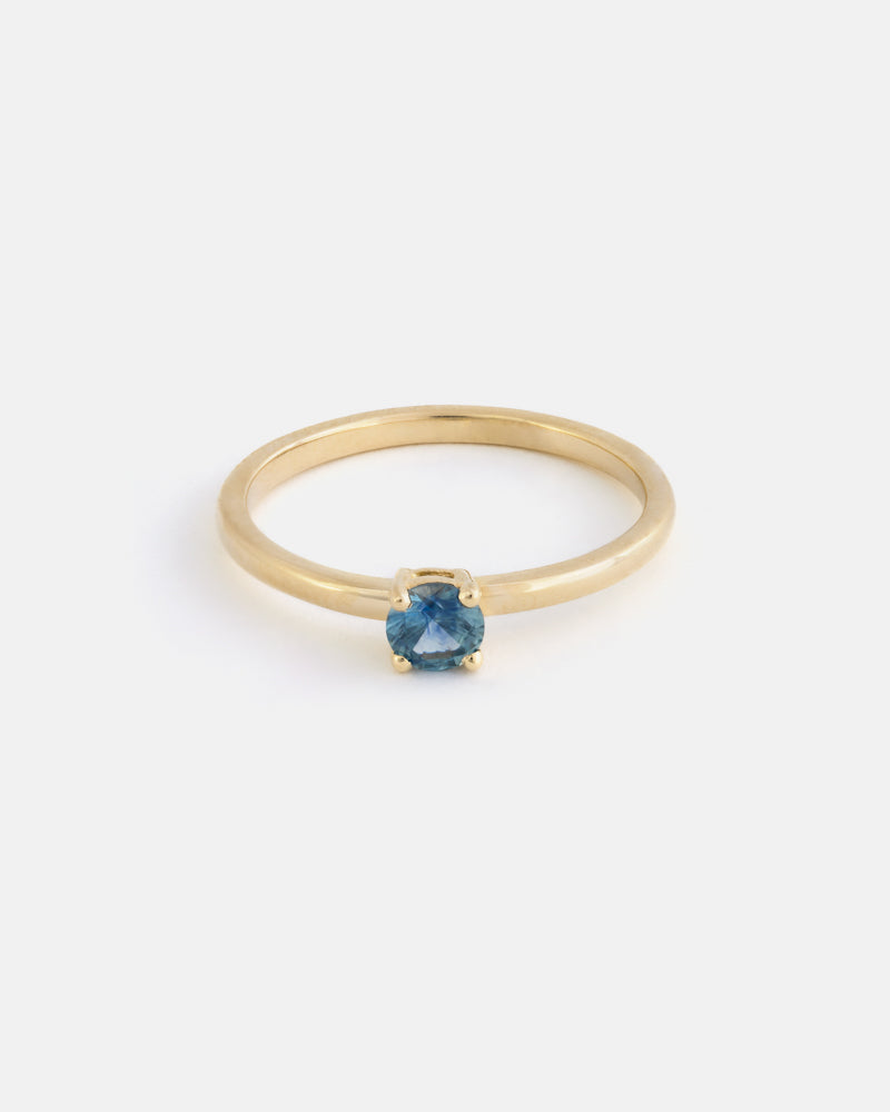 Solitaire Ring in 14k Fairmined Gold with Montana Sapphire