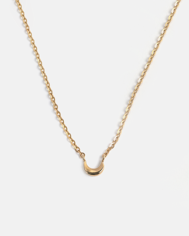 Mini Moon Necklace in Yellow Gold