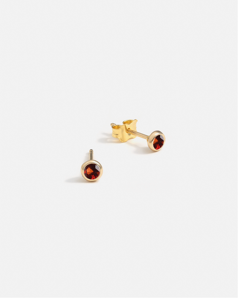 Origines Stud Earrings in Gold with Ethical Birthstone