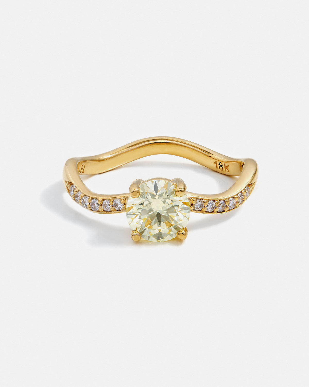 Disco Ring in 18k Fairmined Yellow Gold with 1.07 carat Yellow lab-grown Diamond