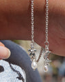 Bracelet Fleur en Argent avec Diamant de Laboratoire & Perle