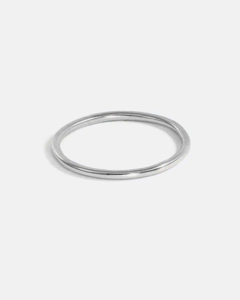 Fine Round Band in 14k White Gold 1.3mm