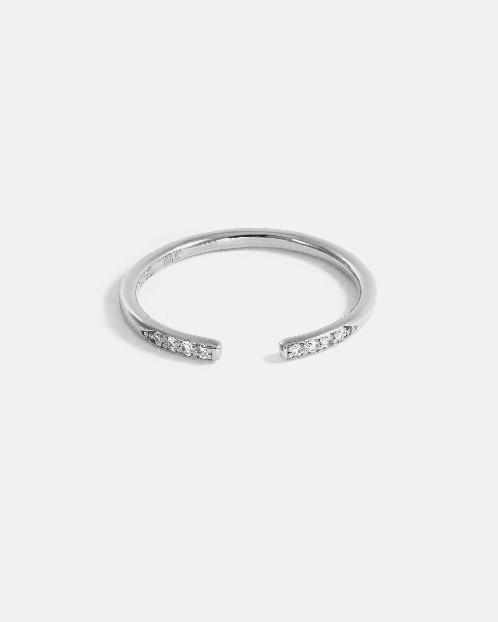 Classic Open Ring in White Gold with Ethical Birthstones