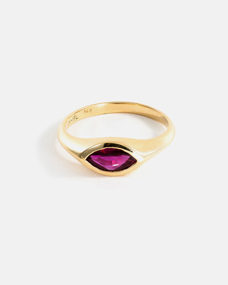 Marquise Ring in Yellow Gold with a Ruby