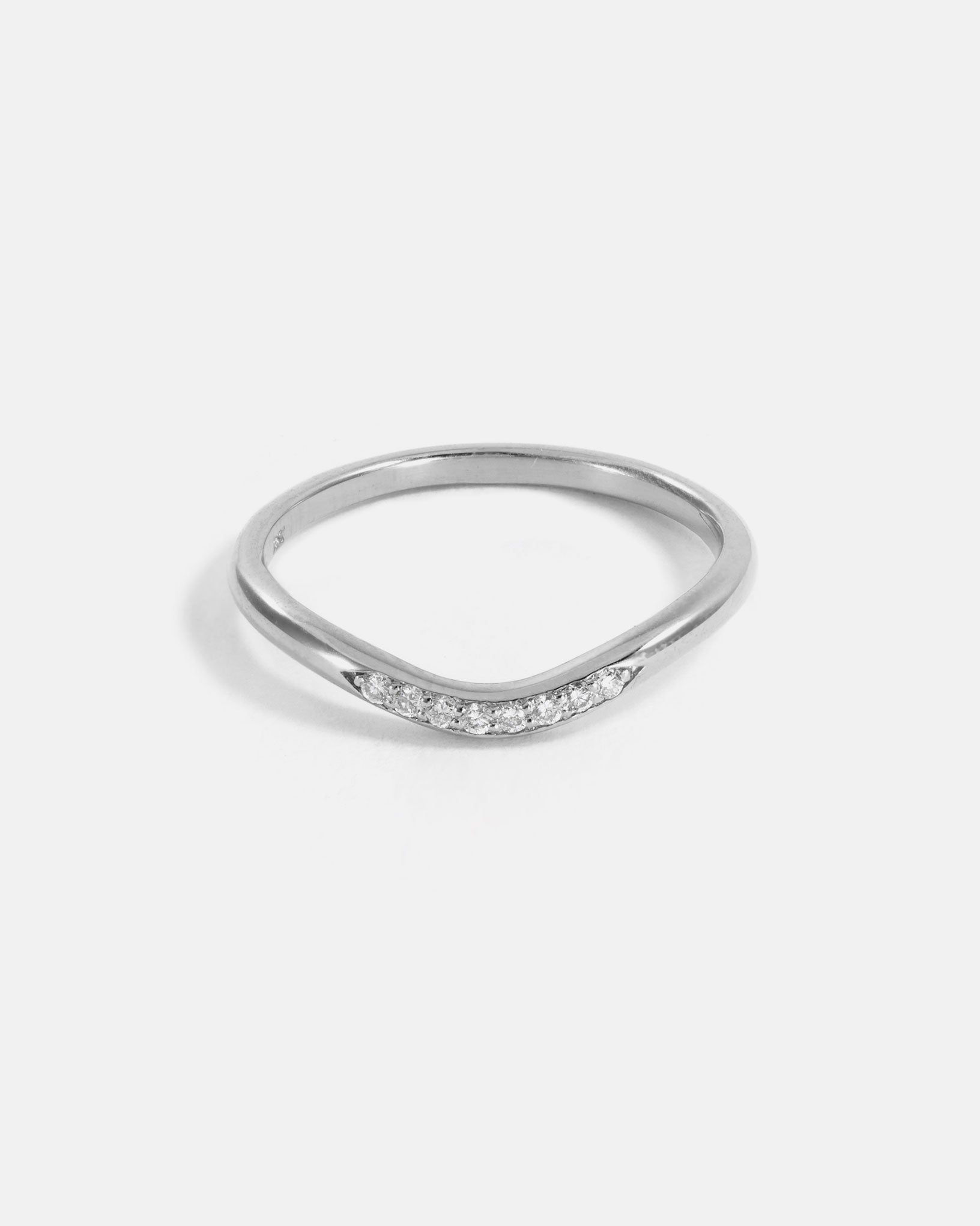 Stratura Wave Wedding Ring in White Gold with Ethical Birthstones