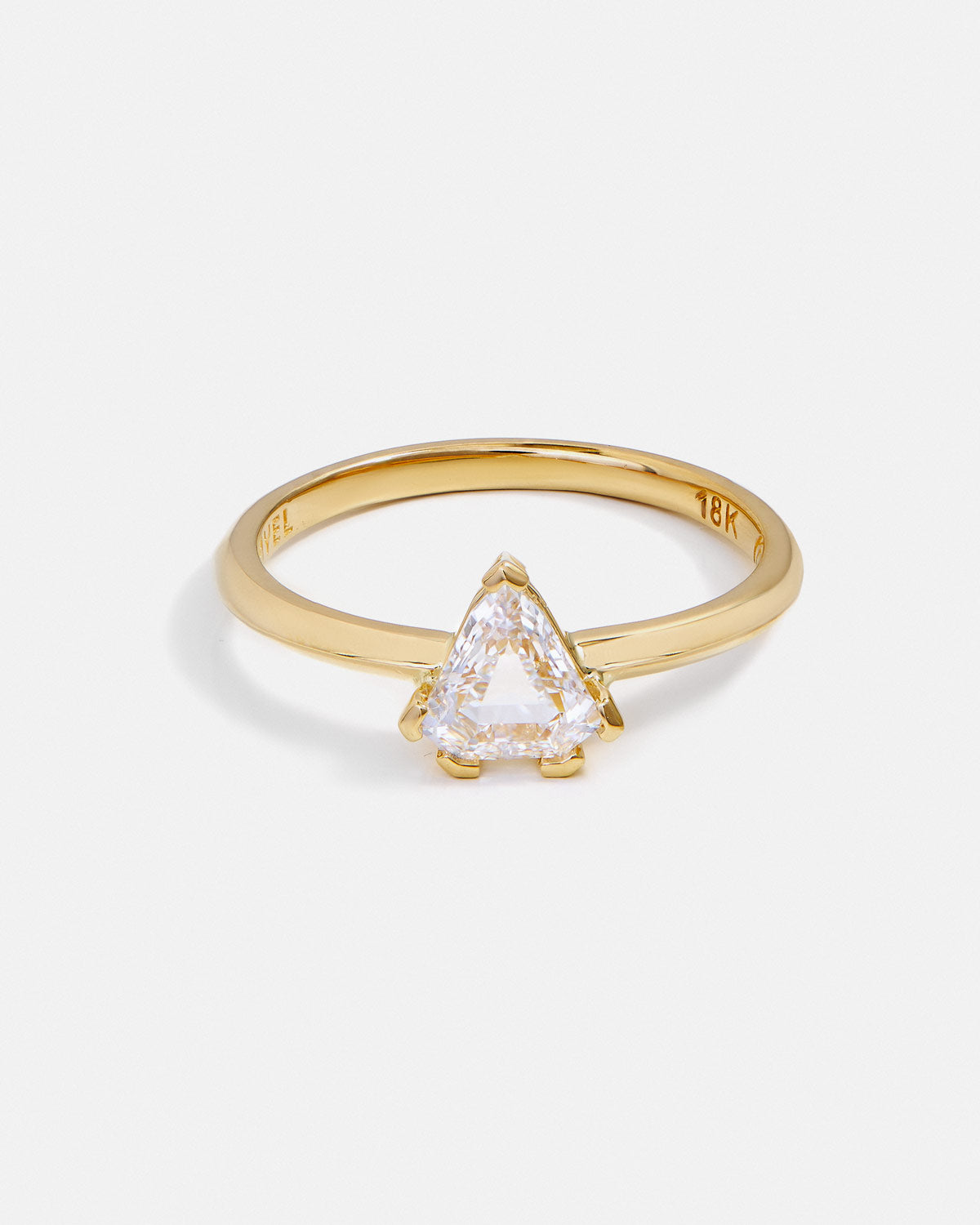 Shield Ring in 18k Fairmined Yellow Gold with 0.70ct Canadian Diamond