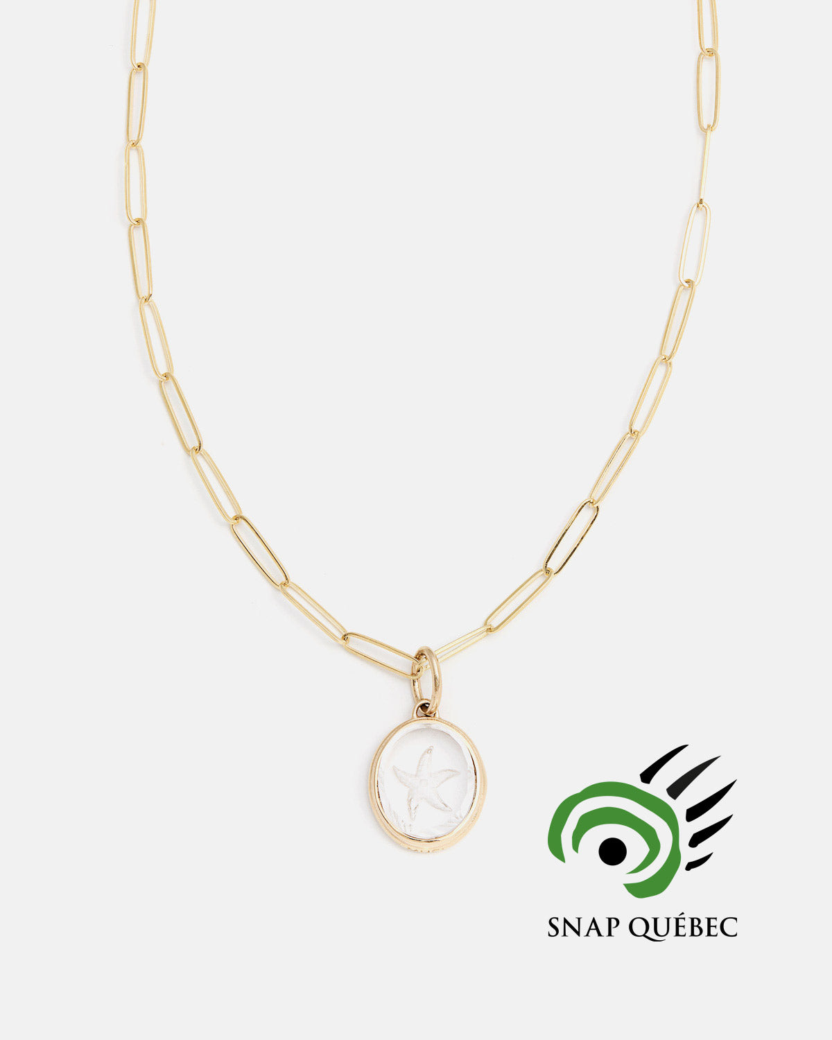 Pendentif Étoile de Mer en Quartz et Or Jaune 14k - MYEL x SNAP Québec
