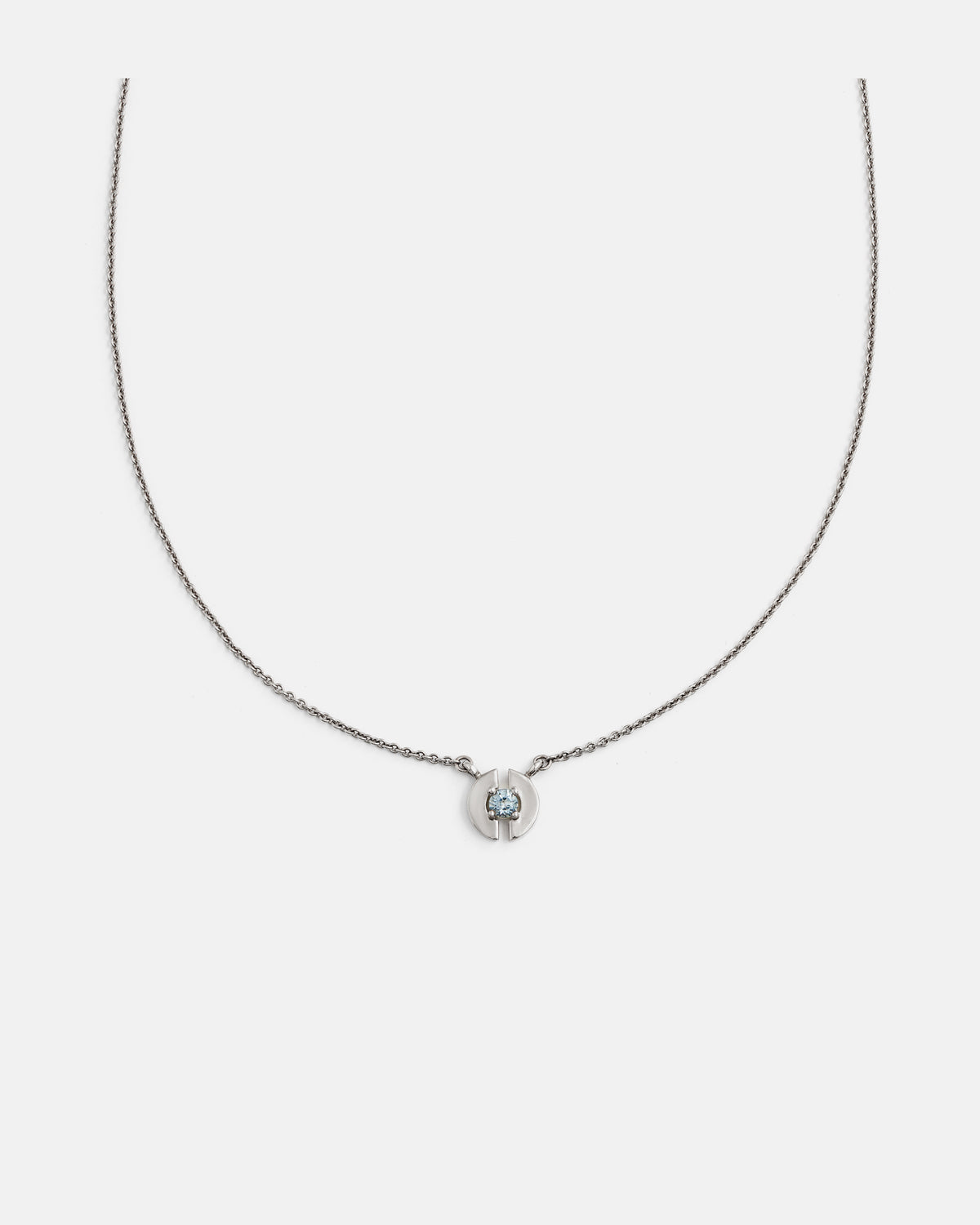 Stein Necklace in Silver with Aquamarine
