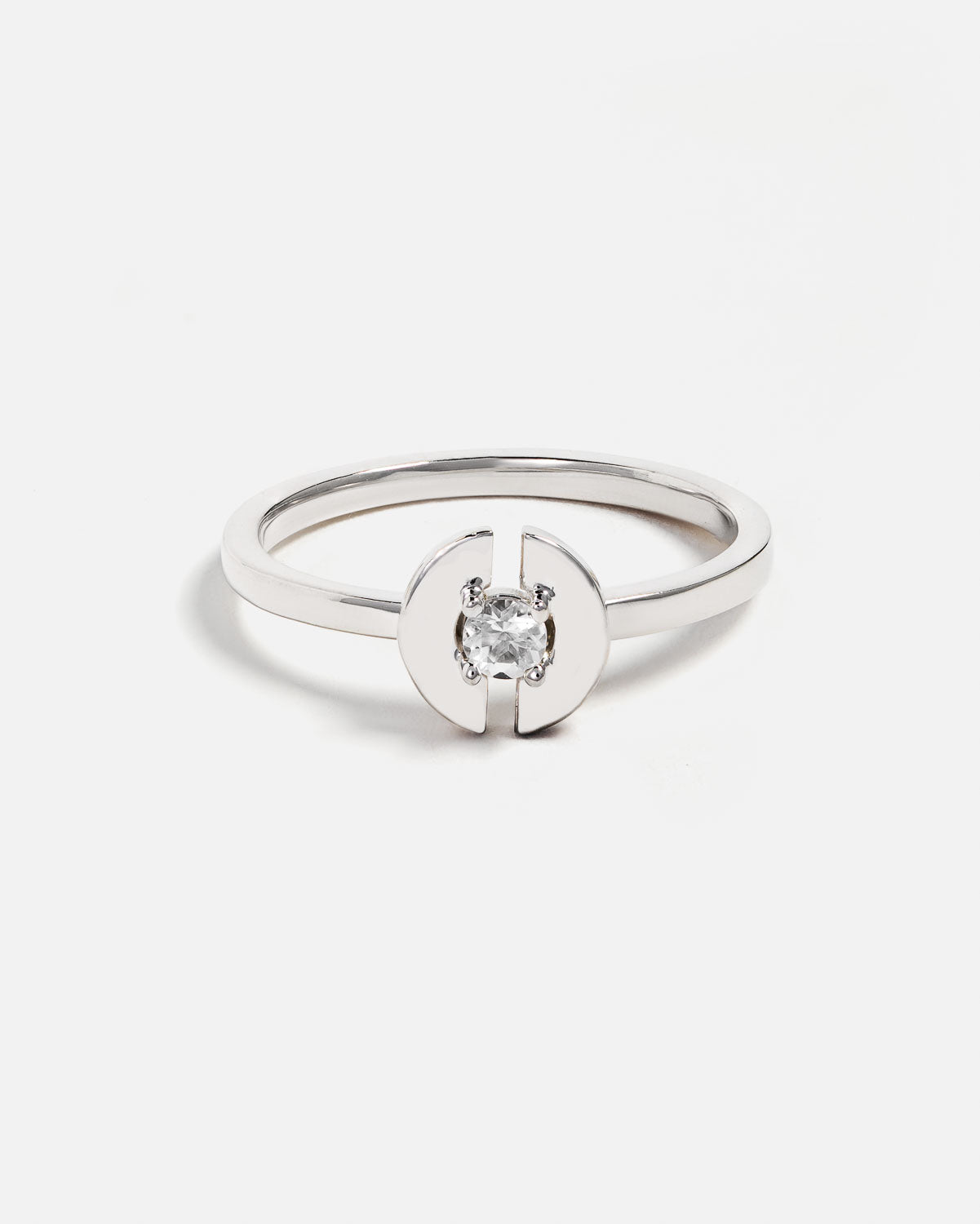 Stein Ring in Silver with White Quartz