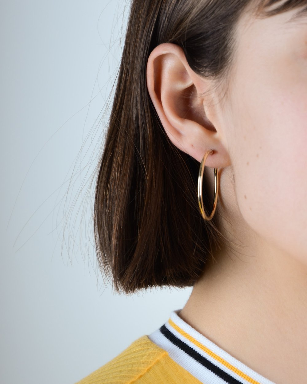 Medium Fine Hoops in Gold - Main Image